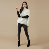 Victoria Knit Poncho - White