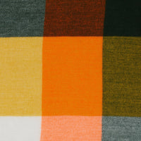 Fringle Plaid Blanket Scarf - Orange & Green