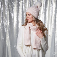 Chenille Knit Beanie - Pink