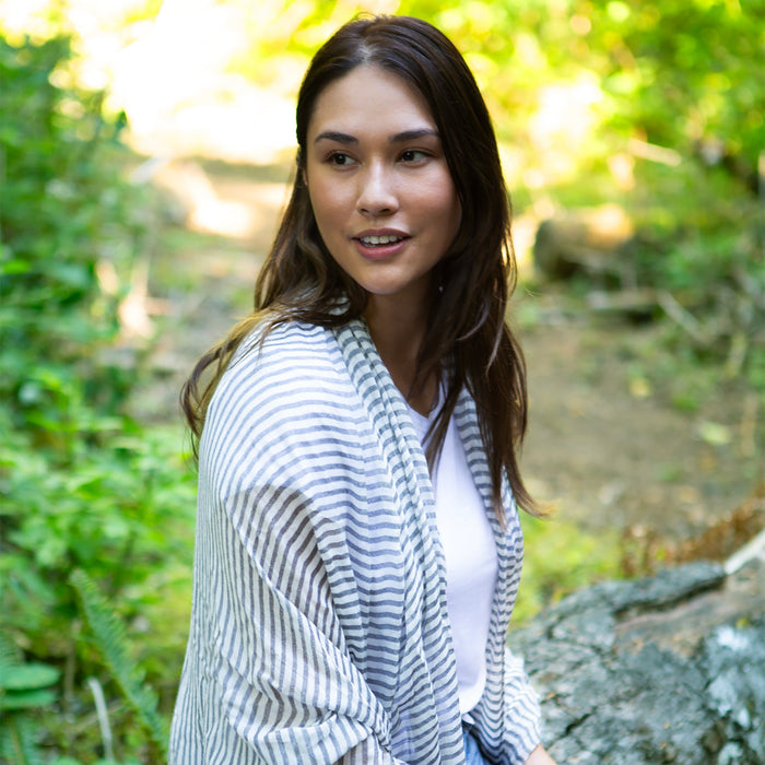 Tiny Stripe Insect Shield Scarf - Black