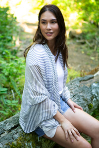 Tiny Stripe Insect Shield Scarf - Black