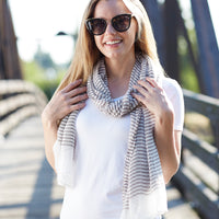 Tiny Stripe Insect Shield Scarf - Brown