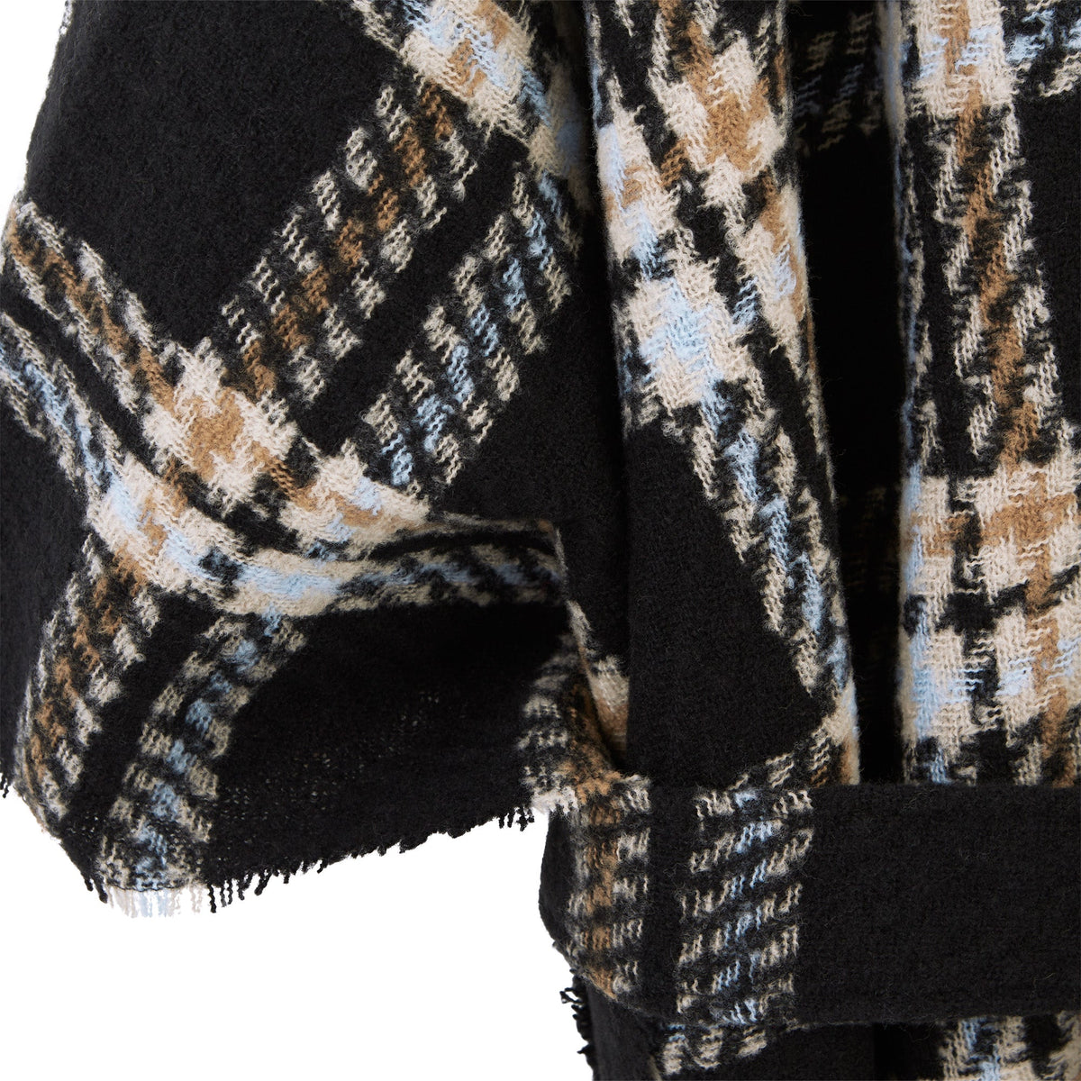 Charlie Plaid Ruana - Black