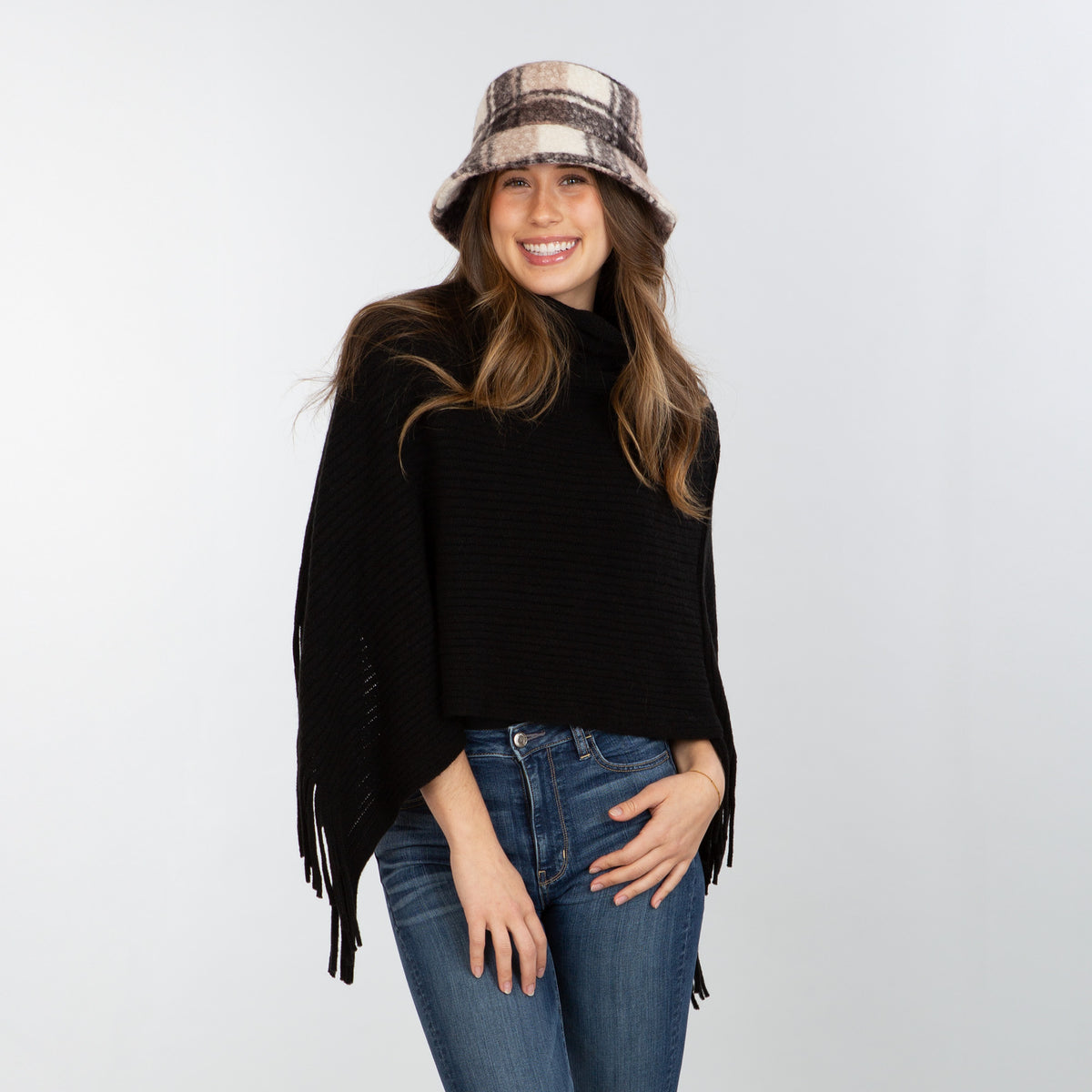 Teddy Bucket Hat - Brown Plaid