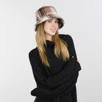 Teddy Bucket Hat - Brown Plaid