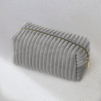 Corduroy Cosmetic Bag - Gray