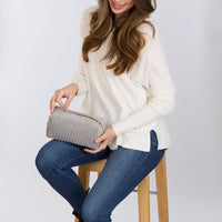 Corduroy Cosmetic Bag - Gray