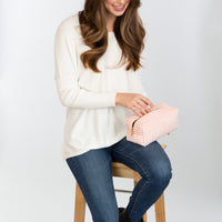 Corduroy Cosmetic Bag - Pink