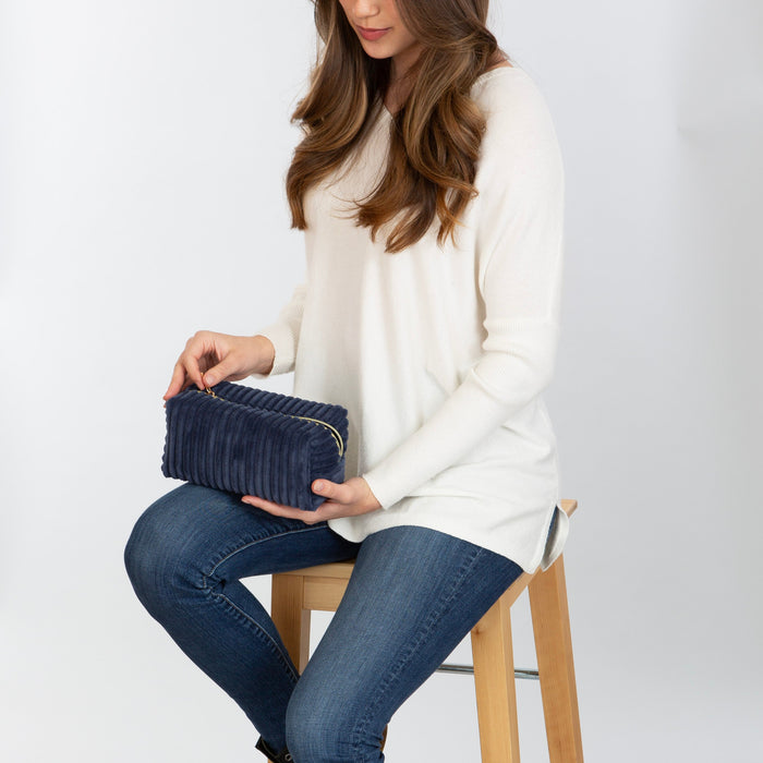 Corduroy Cosmetic Bag - Navy