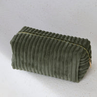 Corduroy Cosmetic Bag - Green