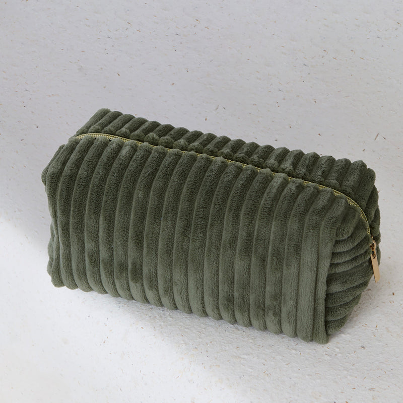 Corduroy Cosmetic Bag - Green