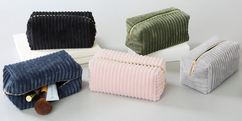 Corduroy Cosmetic Bag - Green