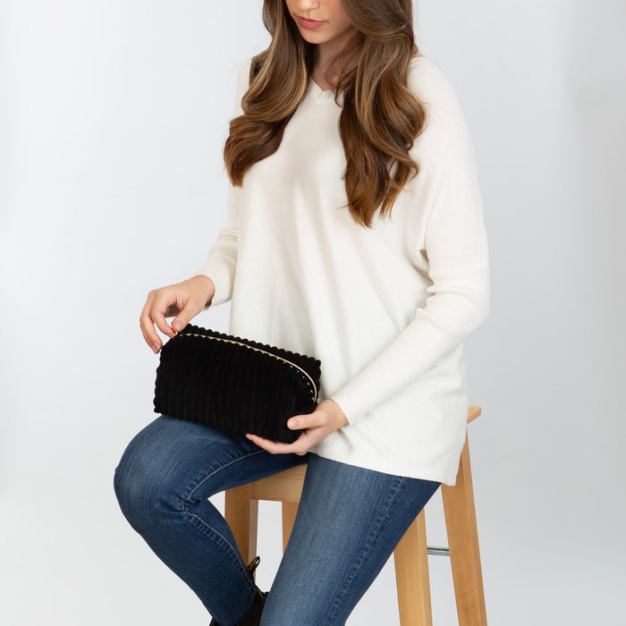 Corduroy Cosmetic Bag - Black