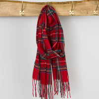 Winter Plaid Scarf - Red