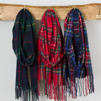 Winter Plaid Scarf - Blue