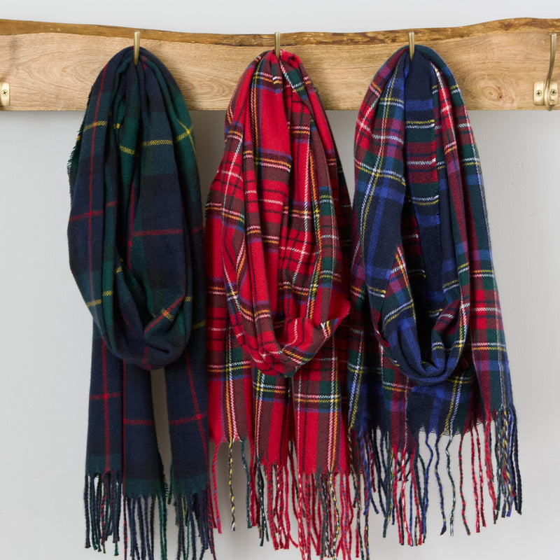 Winter Plaid Scarf - Blue