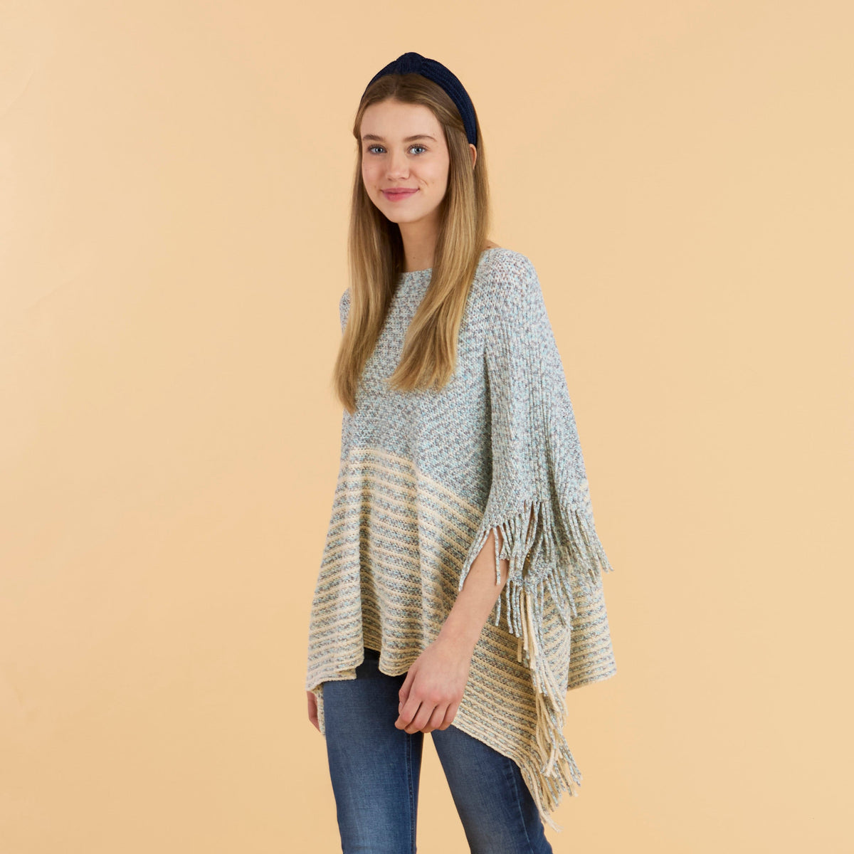 Amber Poncho - Blue