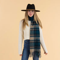 Autumn Plaid Scarf - Blue