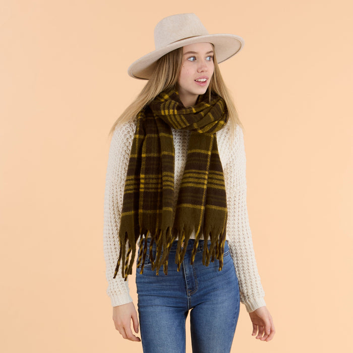 Autumn Plaid Scarf - Green