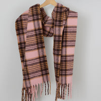 Autumn Plaid Scarf - Pink