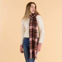 Autumn Plaid Scarf - Pink