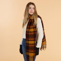 Autumn Plaid Scarf - Maroon