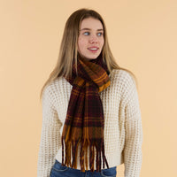 Autumn Plaid Scarf - Maroon
